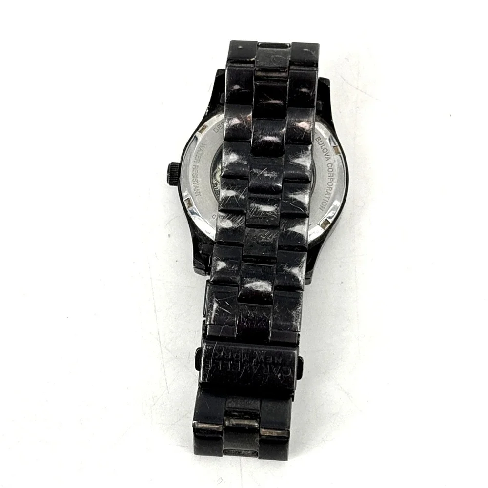 Caravelle New York By Bulova Men's‎ Automatic Gun Metal Watch 45A121 AS-IS